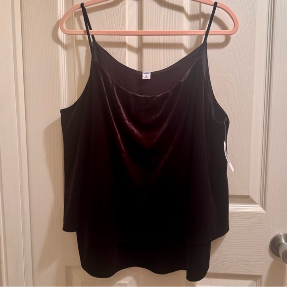 Old Navy Tops - Black Velour Camisole Tiered Top - Size XL- Old Navy- NWT.